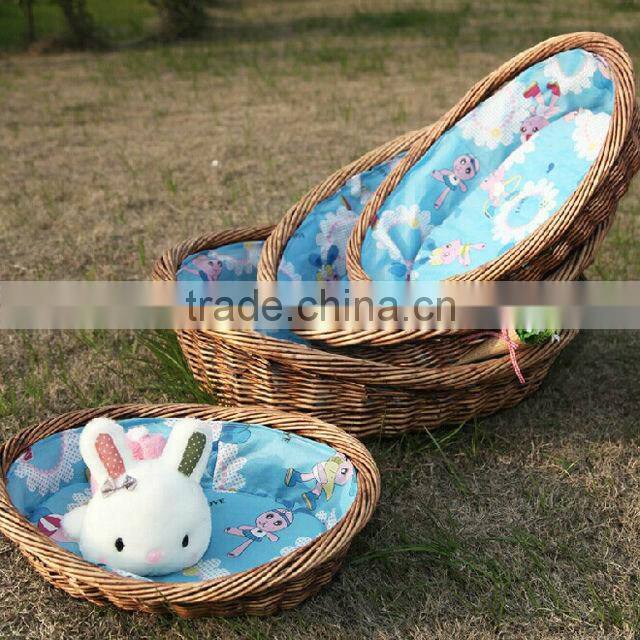 2014 Hot sale cheap cute wicker rattan pet house pet bed cat