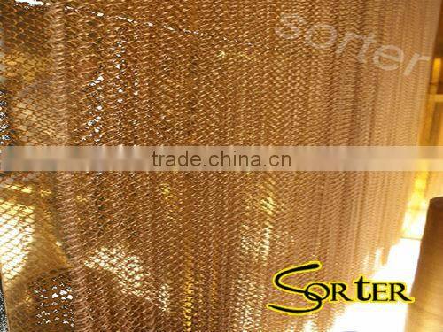Wire mesh folding curtain