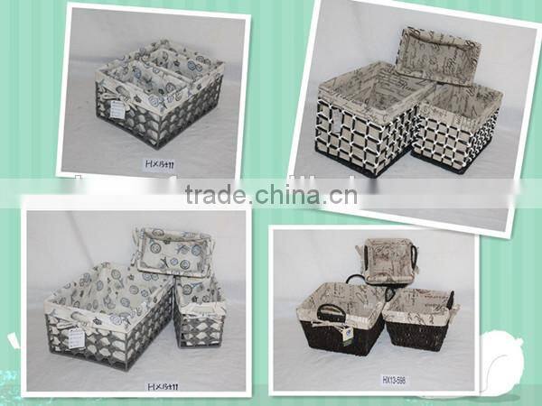 Product Description Beautiful Rectangle Seagrass Weave Storage Hesco Basket With Lining