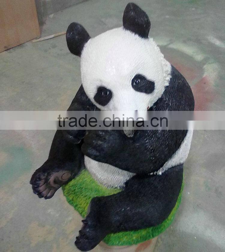 Fiberglass panda mascot sculpture