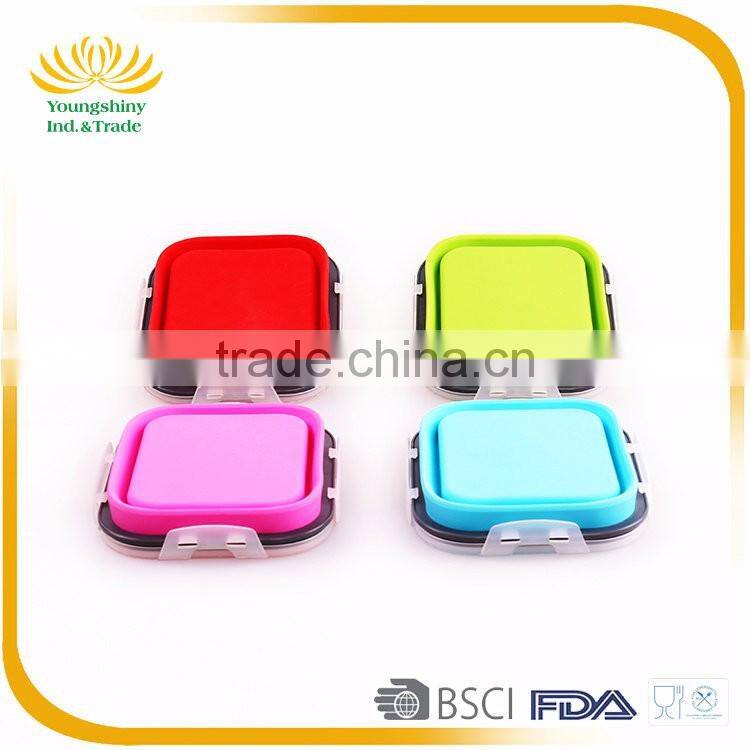 Eco-friendly silicone collapsible lunch box