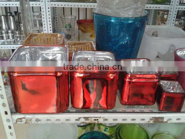 HOT SALE Perfert Beautiful Elegant Square Glass Candle Holders