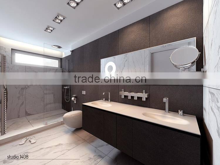 Chinese interior design natural stone top polishing white marble tile