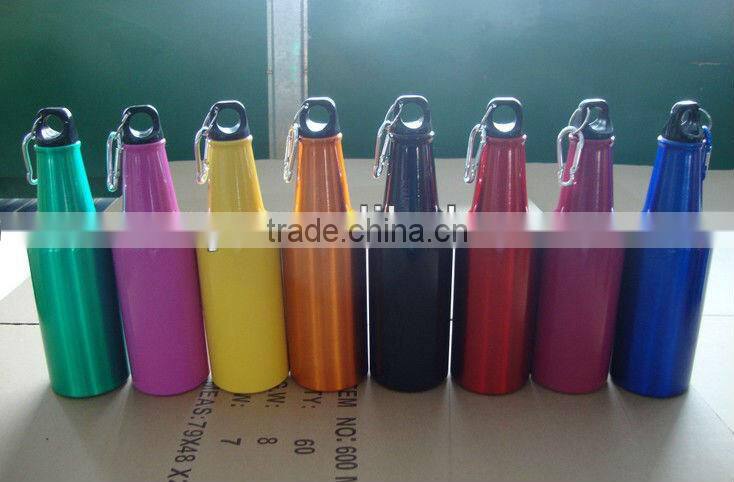 500ml with heat transfer logo and carabiner lid for aluminum sport water bottles