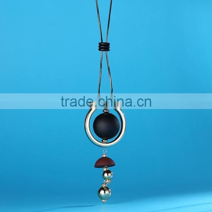 large ball hoop pendant necklace geometric pendant long necklace Korea new design sweater necklace