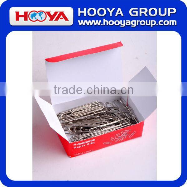 wholesale stainless steel nickled silver round metal paper clip 50mm