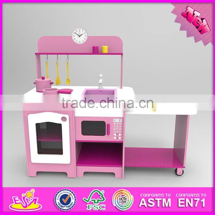 2016 new design preschool home play wooden girls kitchen set W10C251