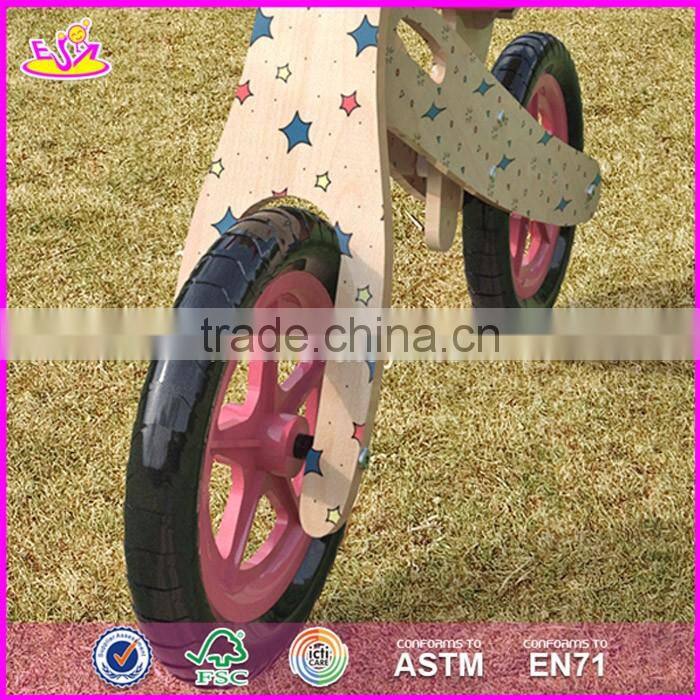 2017 Best design original work lovely wooden balance bicycles for kids W16C177