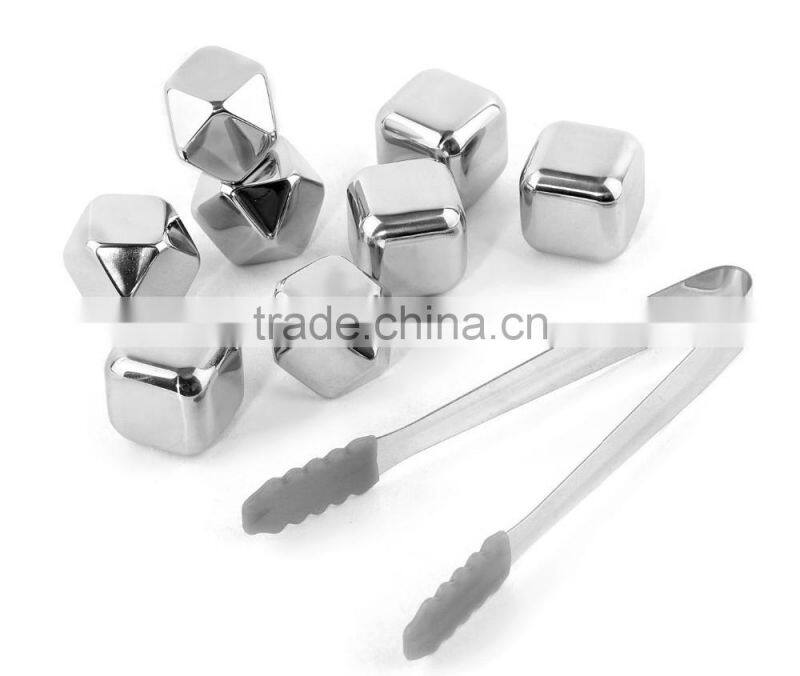 Stainless Ice Cubes Set of 8 Whiskey Chilling Stones