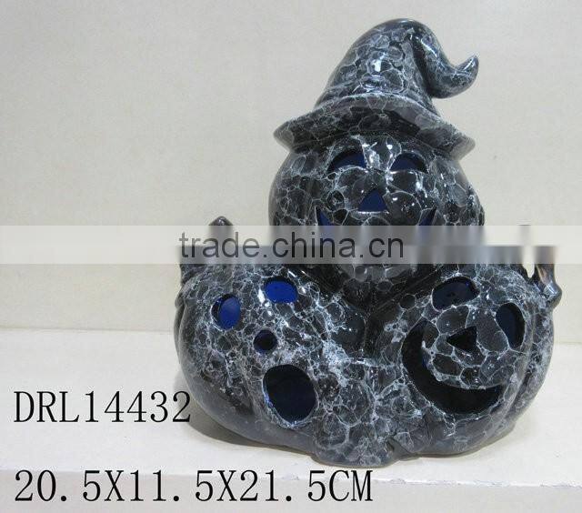 holloween decorations witch ghost ceramic LED lantern