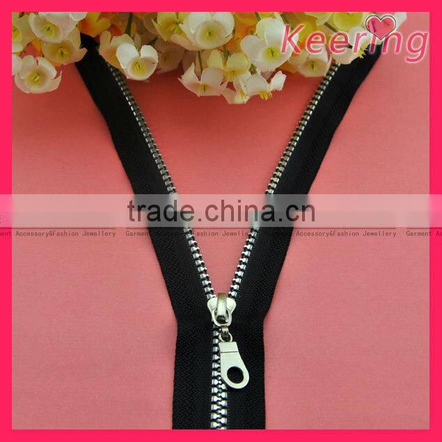 custom size Black Metal Zipper Silver teeth WZP-050