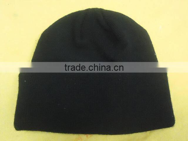 100% Acylic Cottonacrylic beanie Embroidery knit hats/winter caps