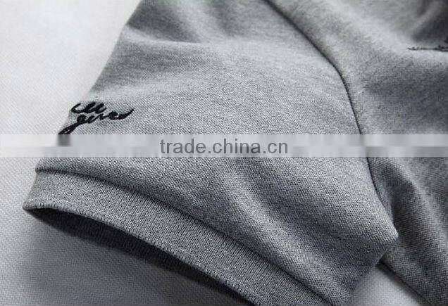 OEM cotton knitted men polo shirt, white simple men polo shirt , with emboridery