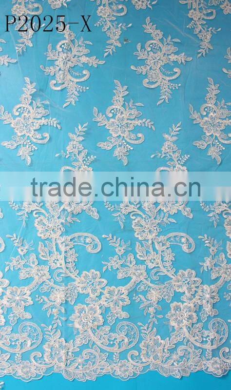 2017 hot style french lace applique fabric With Professional Technical Support
