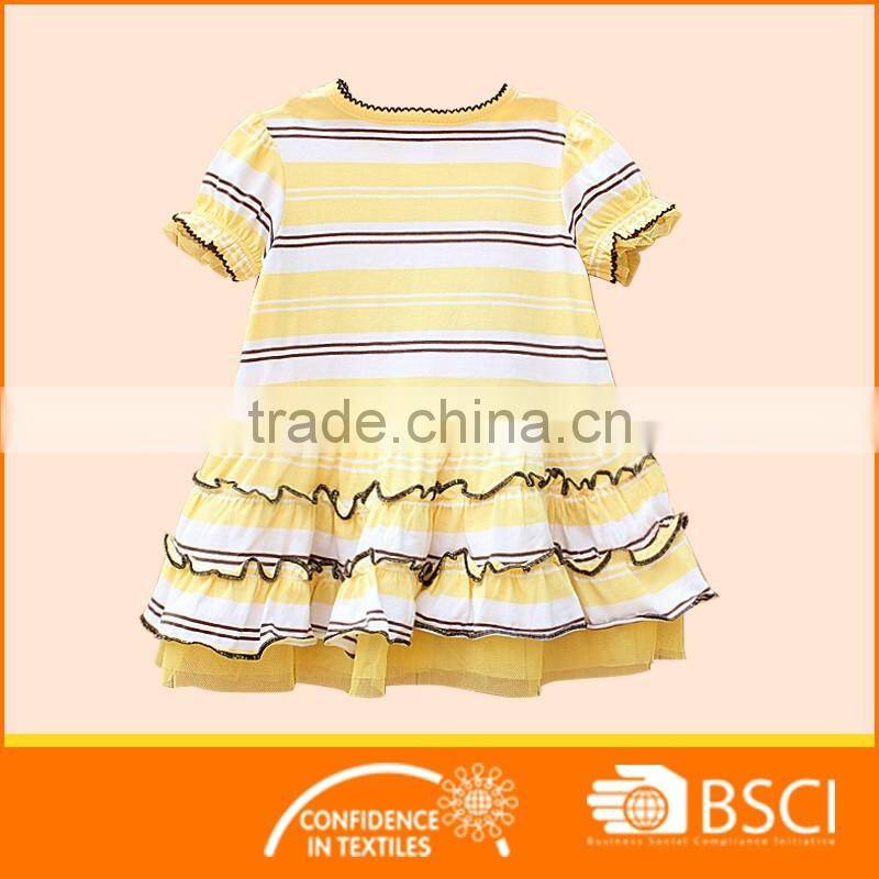 Princess With Mesh Lining Party Tutu Short Sleeve Cutie Baby Girls Dresses