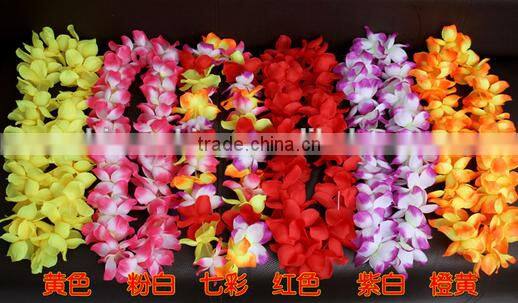 OEM Multi-colored Hawaiian Flower Wreath for Party Bouquet Fake Flower Garland DIY Plastic Flowers