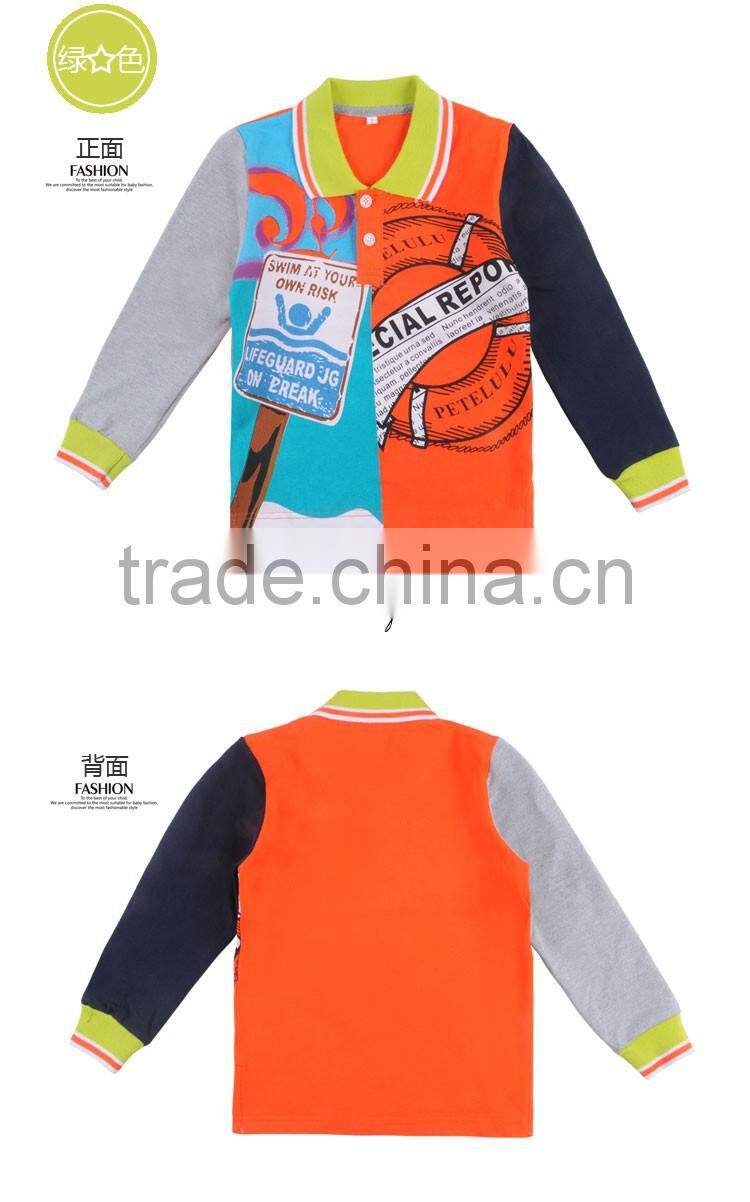 New Fashion Kids Spring Clothing Commonweal Suit Long Sleeve Boy Polo Shirt Top
