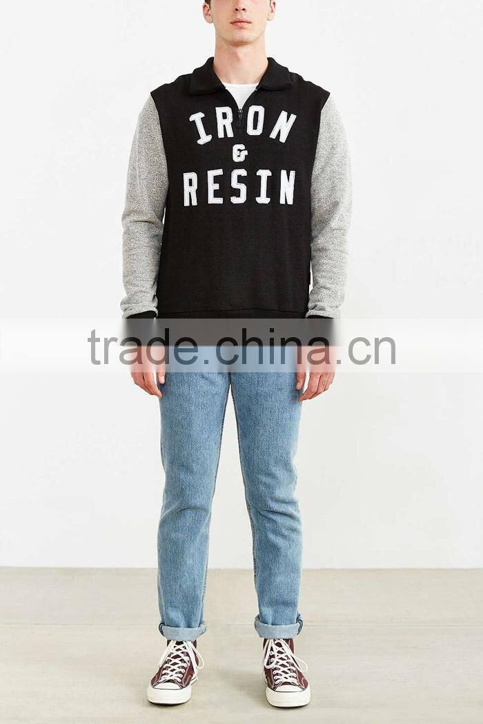 Soft cotton wholesale raglan sleeve sweatshirt for man