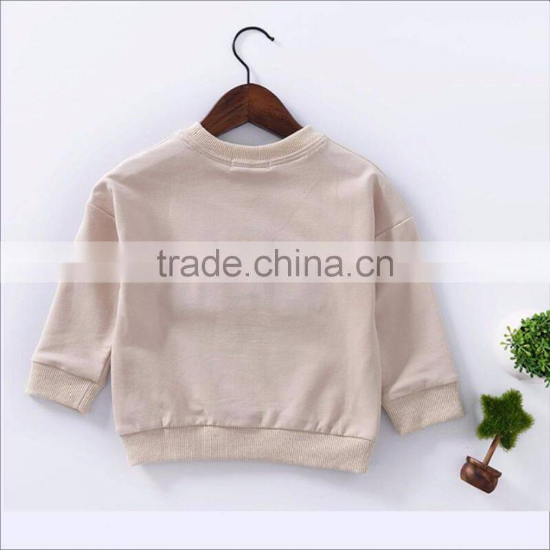Bulk Custom Cotton Patch Top Pullover Kids Sweatshirt for Baby