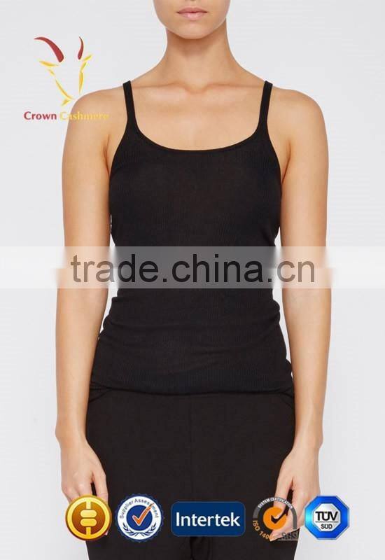 Women Cashmere Sleeveless Top Round Neck Knitted Pullover