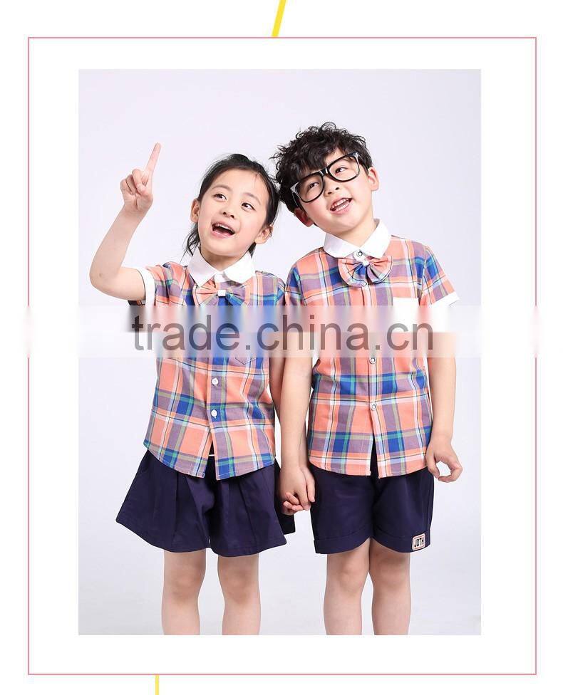 2017 Fashion hot sale school outfit sample Preschool kids school uniforms