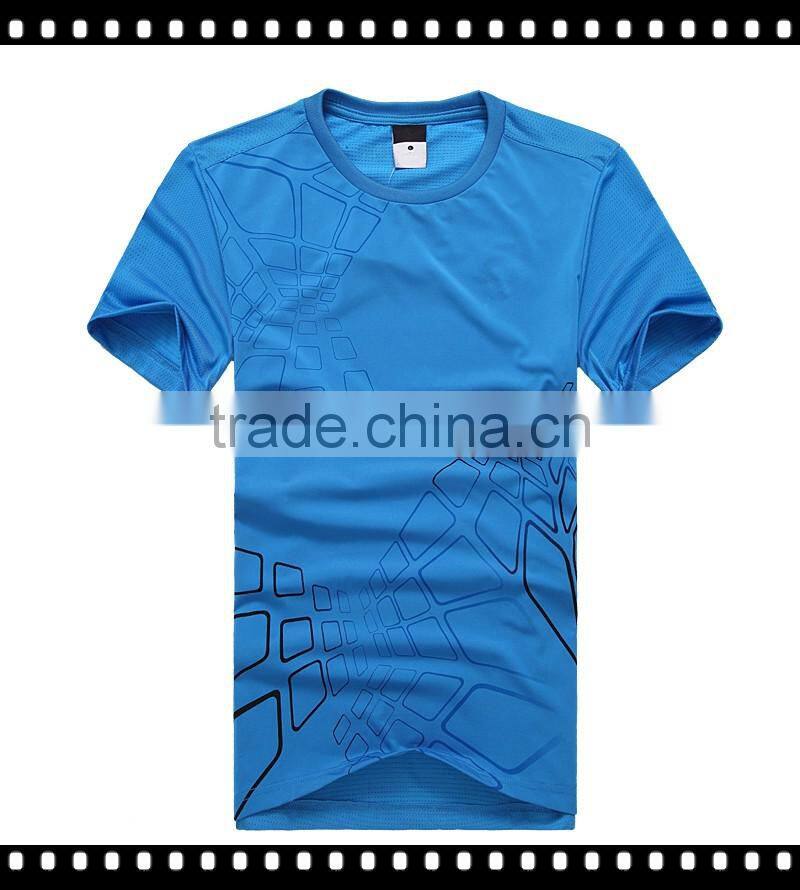 Blue White Short Sleeve Blank T-shirt Custom T shirt Printing Silk Screen