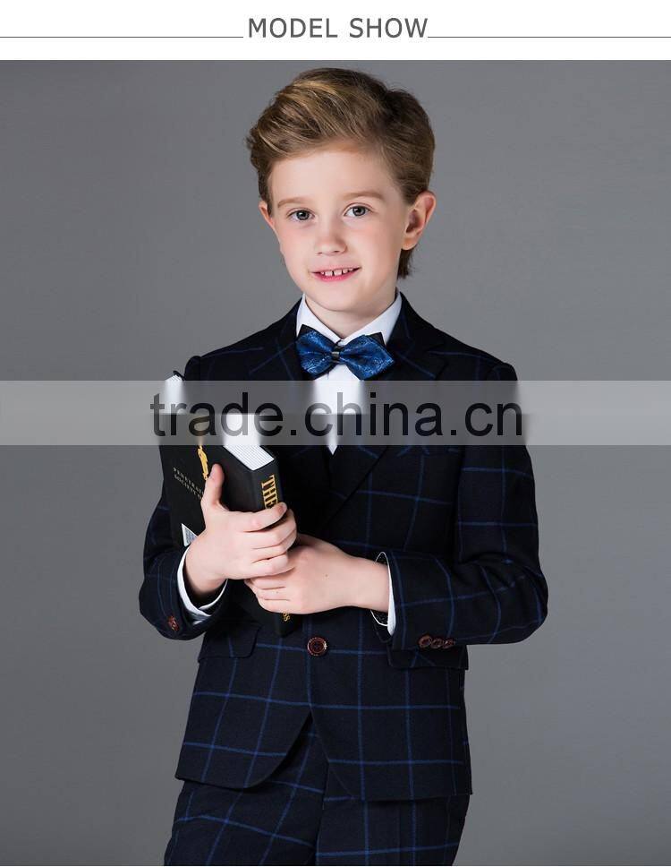 ELPA fancy fashion slimming check designer 3 piece boys wholesale suits