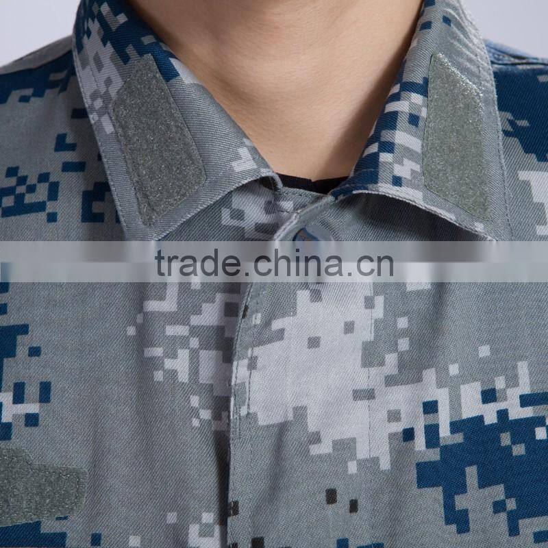Juqian 2016 hot blue unisex workwear mens military camouflage garment safe protection security guard uniforms Wholesale