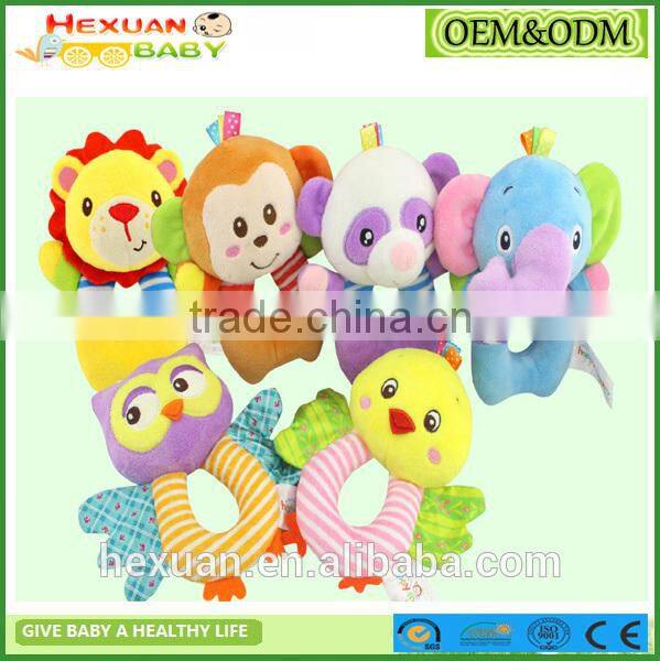 OEM plush animal bear baby rattle