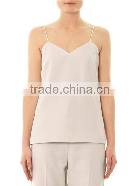 100% Cotton Pearl-grey Top With Ladies Camisole