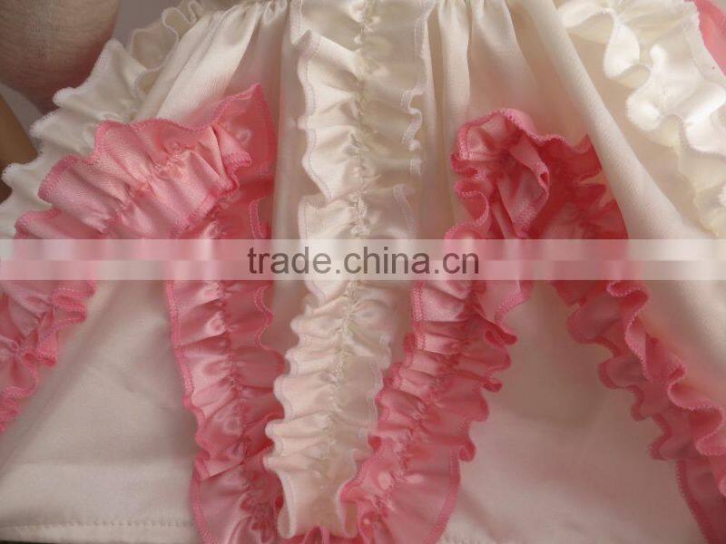QL-78 party wear condole belt ruffle kids party dress fashion 2016