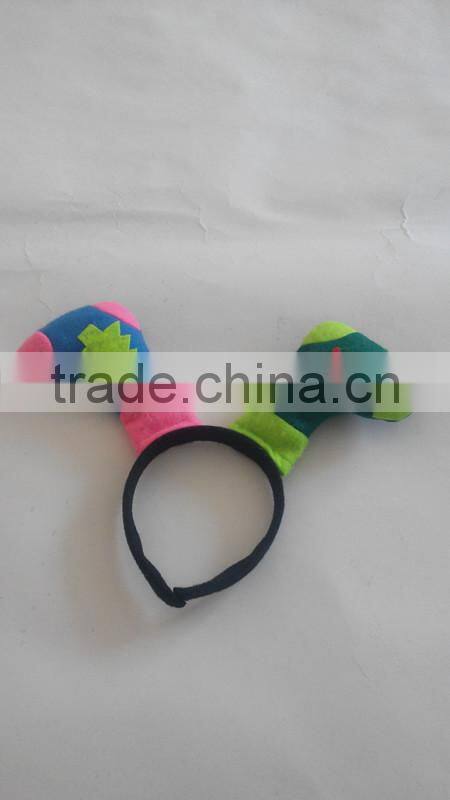 felt material multicolor two horns children chirstmas headband