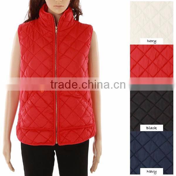 Factory Wholesale LOW MOQ Custom design winter lady quilted vest