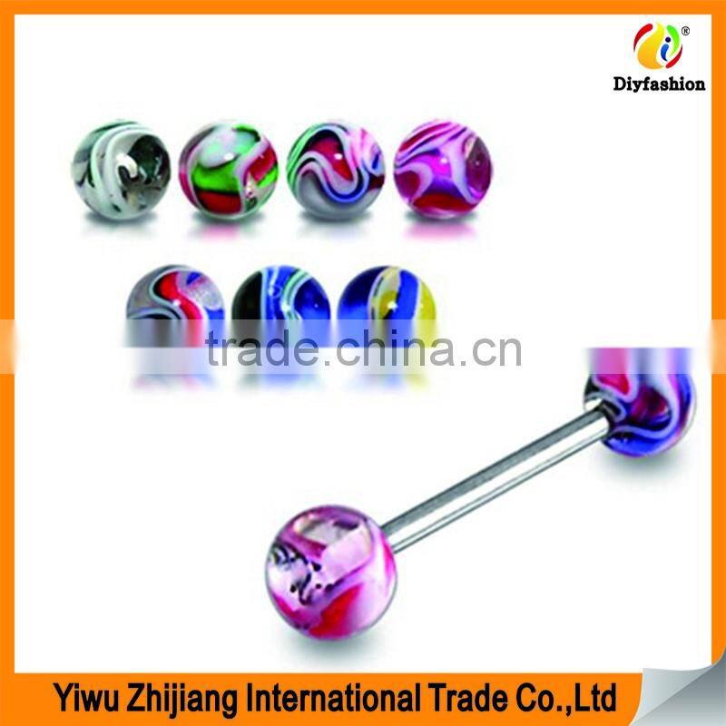 Hot Print Uv Acrylic Barbell Tongue Ring Piercing Body Jewelry Manufacturer