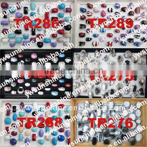 Mixed packing men's jewelry natural stone rings