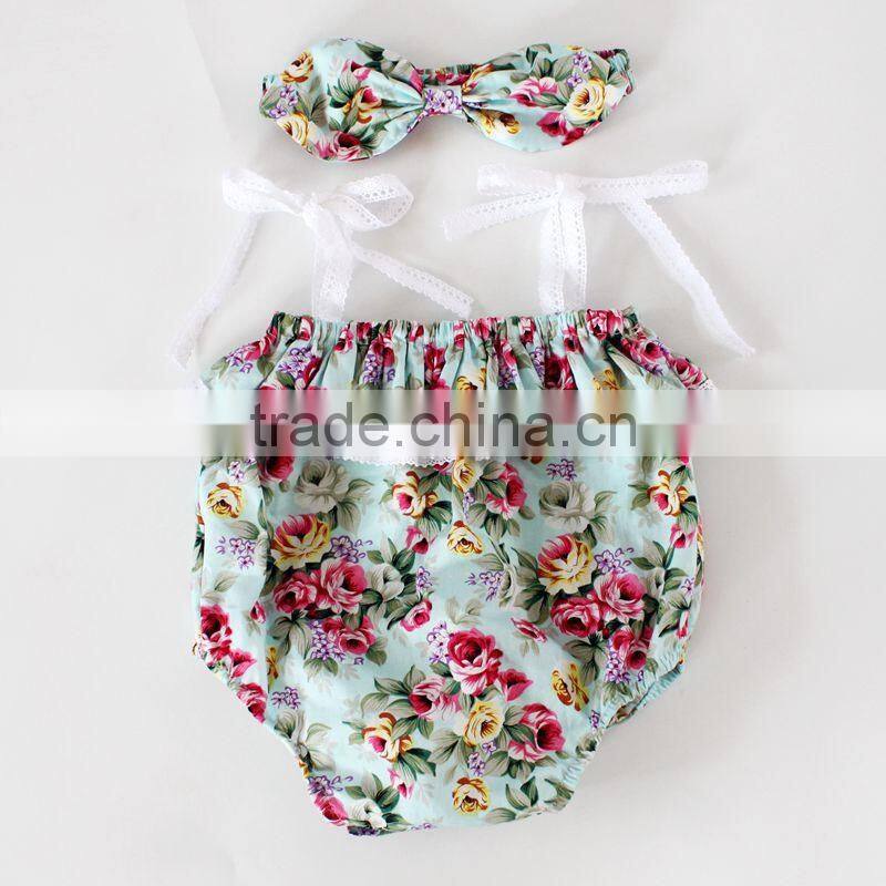 Off Shoulder Baby Girls Romper Kids Rose Flower Outfit Jumpsuit M7061301