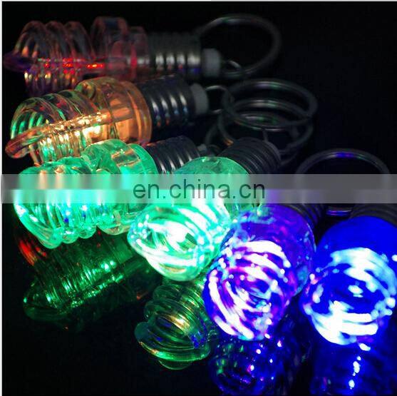 good quatliy PS led bulb keychain light up led bulb keyring
