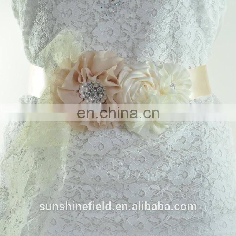 Wedding Sash Belt Maternity Sash Chiffon Flower Sash QB5A9