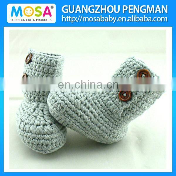 2015 New Handmade Baby Boys Grey Booties Baby Boots size 0-2 Years