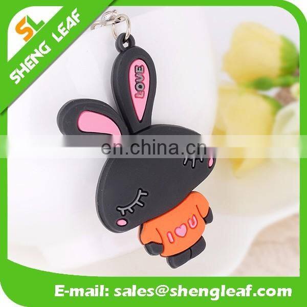 Cartoon Shape 3D Soft PVC Rubber Keychain Custom