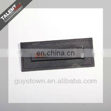 custom private brand name logo Metal and leather label for bag