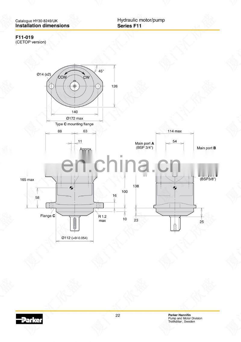 Parker Hydraulic pump F11-014-HB-WV-K-000-000-0