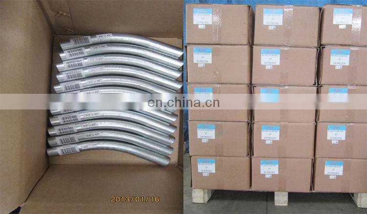 ERW process galvanized emt steel 90 degree curve