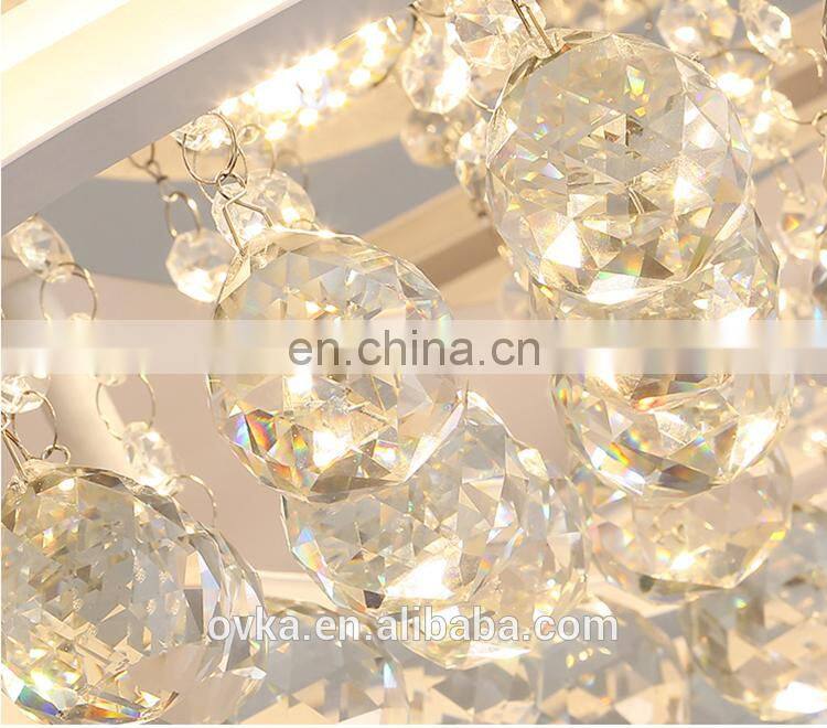 New design modern acrylic hotel dimmable with luxury crystal led ceiling light