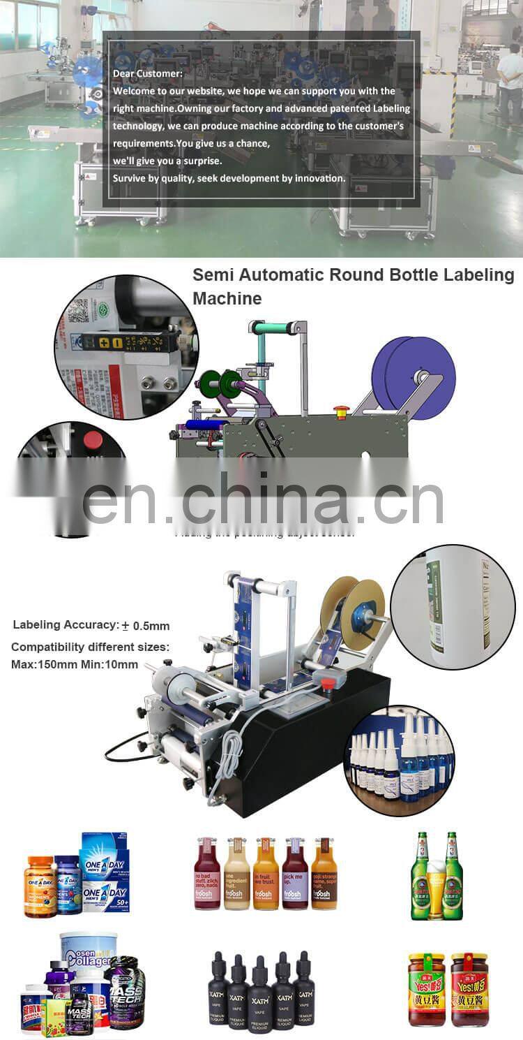 Semi Auto Labeling Machine for Round Bottles with Code Printer