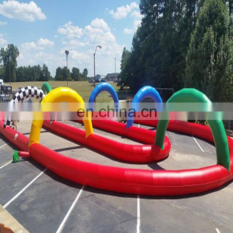 China Manufacturer Pvc Material Amusement Park Interactive Commercial Outdoor Sport Racingg Games Go Kart Inflatable Track Race