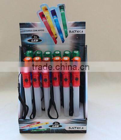 Custom wholesale plastic whistle with led light and flash light