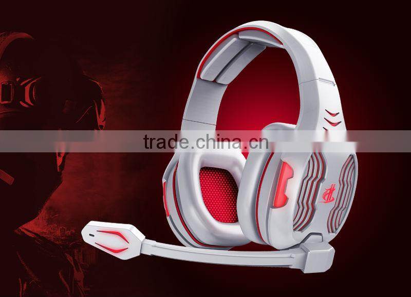 fashion new led light big size gaming headset with USB connector for cool