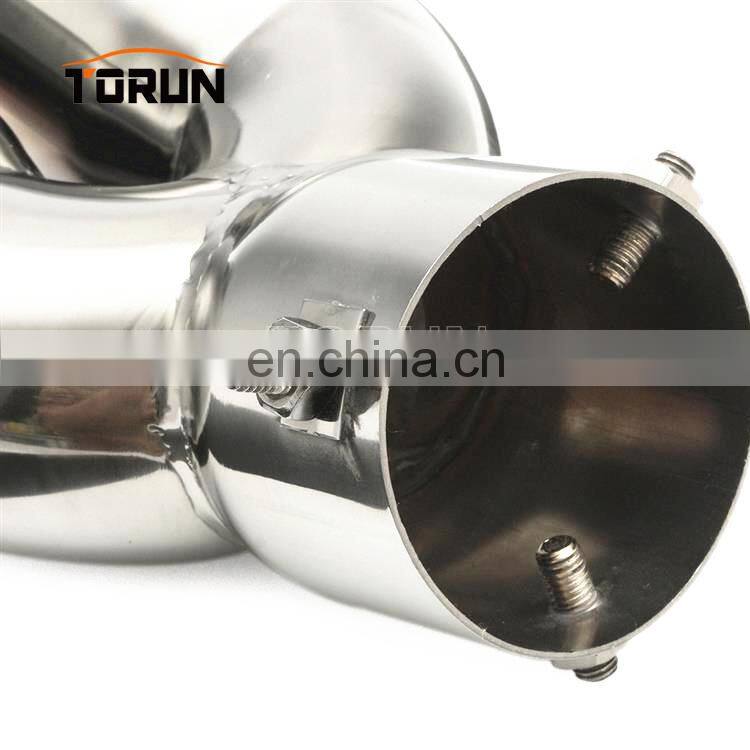 76mm 3" Universal Car Stainless Twin Double Dual Chrome Exhaust Pipe Muffler Tail Tip