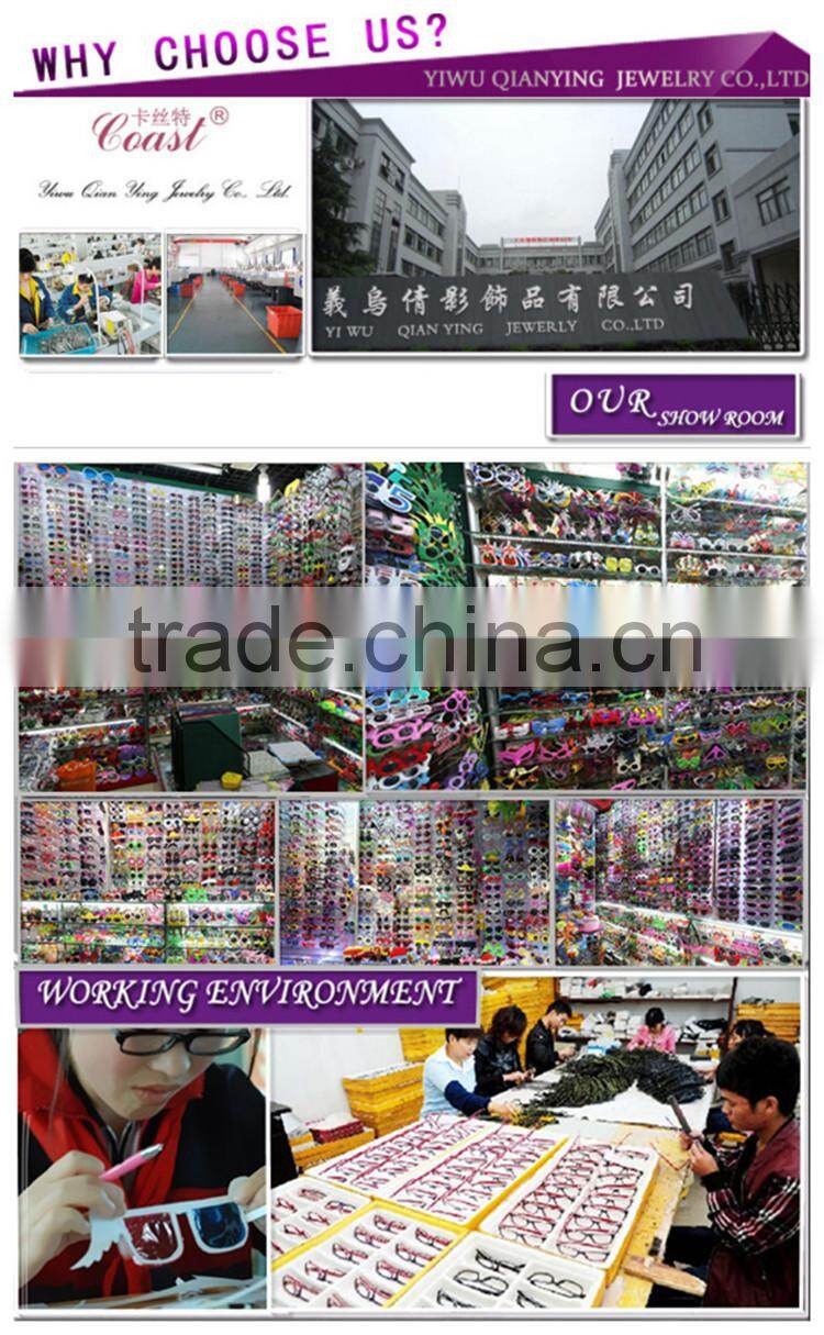 promotional fanshion style plastic flag color party glasses